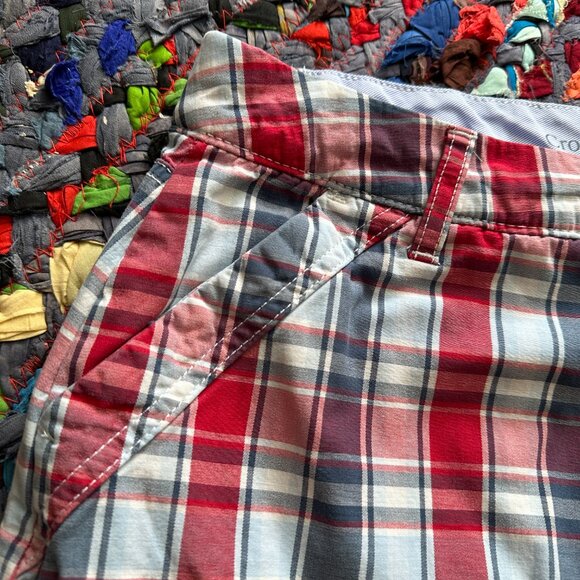 Croft & Barrow Red Blue Plaid Skort Women's Size 12 Stretch Preppy Y2K Americana - Picture 3 of 16
